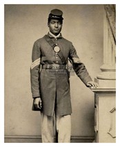 African American Black Civil War Soldier In Uniform 8X10 Sepia Photo - £8.46 GBP