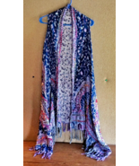 Soft Surroundings Paisley Print Fringe Duster Cardigan - Colorful &amp; Drap... - $39.94