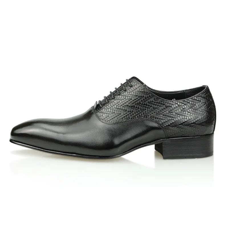 High Grade Black Leather Shoe Formal Office Oxs Elegant Wedding Position id Leat - £157.38 GBP