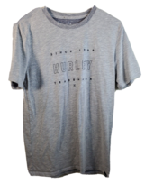 Hurley T Shirt Men Size Medium Light Gray Knit Cotton Short Sleeve Logo Pullover - £10.95 GBP