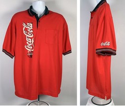 Vintage 1990s Coca-Cola Coke Polo Shirt Men’s XL Red Pocket Work Uniform... - $32.62