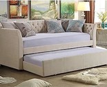 Elsa Twin Size Daybed With Trundle, Beige - $1,070.99