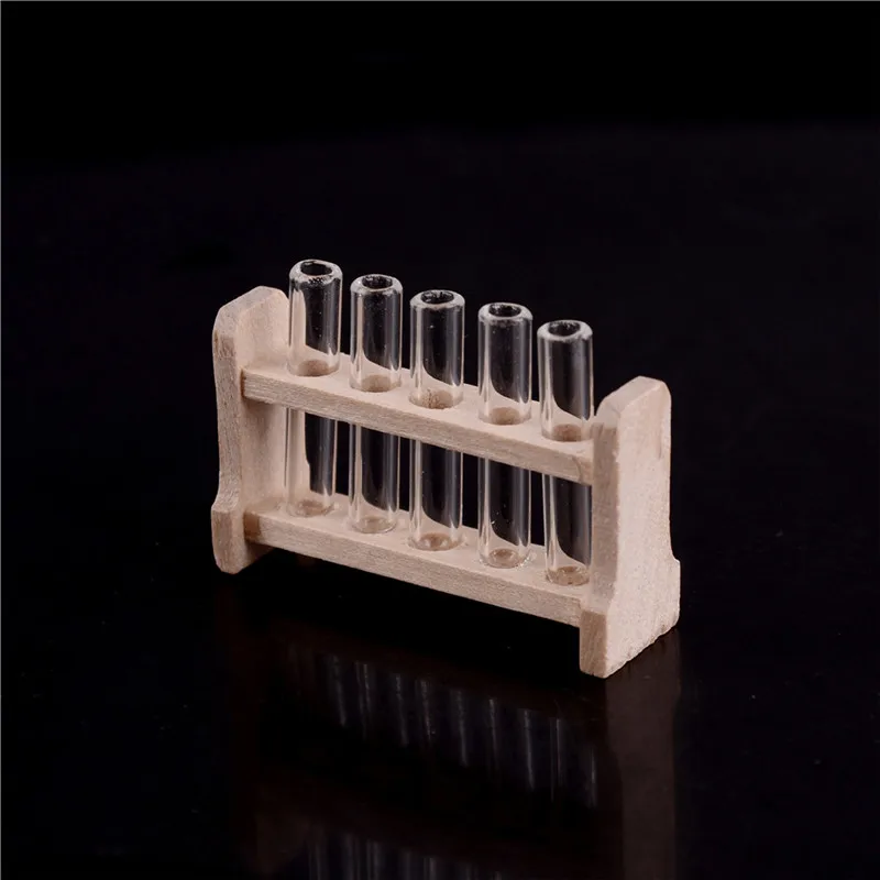 T sale 5pcs set laboratory gla test tubes with wooden rack set 1 12 dollhouse miniature thumb200