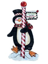 Daisy Kingdom North Pole Penguin 42&quot; Christmas Door Decor Cut &amp; Sew Completed - £4.70 GBP