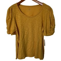 A.n.a. T-Shirt Womens Size Large Hot Mustard Yellow Scoop Neck NWT Knot ... - $21.89