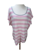 Joie Linen Stretch Draped Striped Oversized Knit Top Tunic Long T-Shirt Plus XL - $24.99