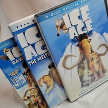 3 Ice Age DVDs Meltdown Dawn Of The Dinosaurs Preowned One Blue Ray Read  - $6.74