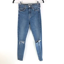 Topshop Womens Jamie Jeans Skinny Distressed Medium Wash Stretch 25 - $14.49