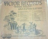 Victor Records Stampato Carta Borsa 78 RPM 1940s - $29.61