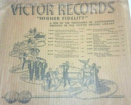 Victor Records Stampato Carta Borsa 78 RPM 1940s - £23.29 GBP