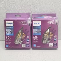 Philips 60w Equivalent Daylight LED Bent Tip Candle Light Bulb Two 3-Packs - €21,01 EUR