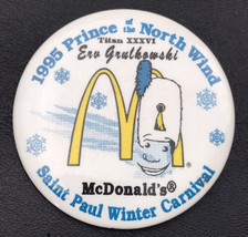 McDonald’s Saint Paul Winter Carnival 1995 Pin Button Vintage 99s Minnesota - $10.00