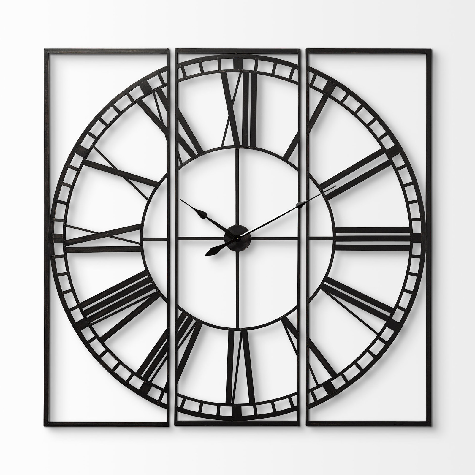 60" Square Xl Industrial Style Wall Clock With Innovative Three-Piece Constructi - $436.97