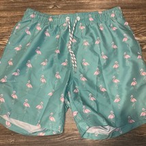 Mens Teal Swimming Trunks Quick-Dry Flamingo  Swim Shorts. Size Medium. 2 - $12.86