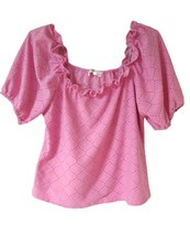 Melograno Rico Women&#39;s Pink Top Short Sleeve T-shirt Size M Round Neck - £39.15 GBP