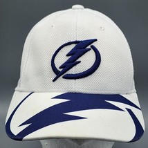 Tampa Bay Lightning Hat Cap Youth White Blue NHL Reebok Face Off Fitted FlexFit - £9.46 GBP