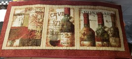 X-LONG Printed Kitchen Runner (nonskid)(20&quot;x45&quot;) Wine &amp; Grapes In Squares,Mohawk - £19.32 GBP