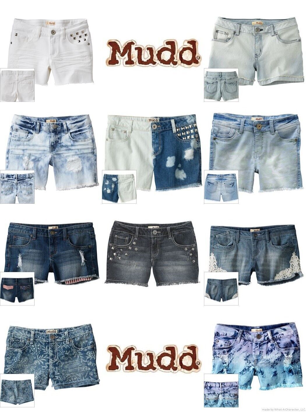 Blowout Prezzo Mudd Moda Jeans Pantaloncini Ragazze Reg. & Taglie Comode 7-16 - £6.99 GBP - £8.42 GBP