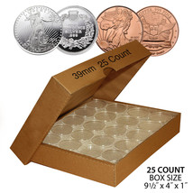 25 Direct Fit Airtight 39mm Coin Capsules For 1oz Silver Rounds Or Copper Rounds - £9.50 GBP