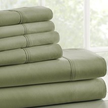 Twin XL Sage 4 PCS Soft Wrinkle Resistant Microfiber/Polyester Sheet Set - $2,533.89 MXN