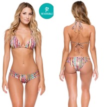 Luli Fama Swim My Way Reversible Zig Zag Moderate Cut Bikini Bottom (L) Nwt $80 - £51.19 GBP