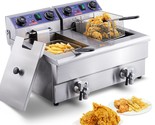 VEVOR Commercial Electric Deep Fryer, 24L 3000W w/Dual Removable Basket,... - $370.99