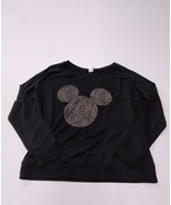 Disney Cheetah Mickey Detail Long Sleeve shirt (Black, XXL) - $13.53