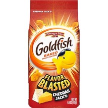 Goldfish Flavor Blasted Cheddar Jack&#39;d Crackers, Snack Crackers, 6.6 oz bag - £4.50 GBP