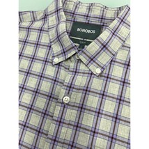 Bonobos Men Shirt Long Sleeve Button Up Pocket Gray Purple Slim Fit Large L - £19.69 GBP