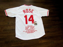 PETE ROSE HIT KING 4256 CINCINNATI REDS SIGNED AUTO STAT HOME JERSEY JSA... - £222.00 GBP