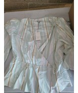 Women&#39;s 3/4 Sleeve Wrap Top Mint Stripe XS XXL - A New Day Mint Green White - $333.11 MXN