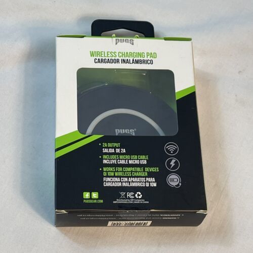 PUGS Wireless Charging Pad Black w/ Micro USB Cable 2A Output Charger - $8.99