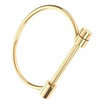 Screw Cuff Gold Bracelet Steel Screw Polished Bar Bangle Women's Bracelet - £10.93 GBP