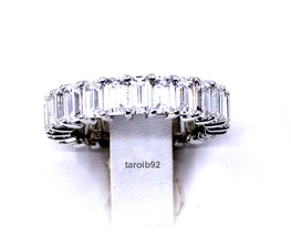 Diamonique emerald cut eternity band ring  platinum clad clear  33 j36585 e thumb200