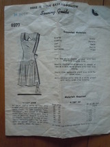 Vintage Sewing Guide Full Apron Bust 34 #8977 1940&#39;s - $4.99