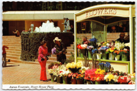 Postcard Asawa Fountain Hyatt House Plaza San Francisco California Flowers - £3.40 GBP