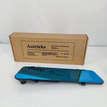 Autricks Dash Camera DVR Recorder with Dual Lens Rearview Mirror Backup Camera - $35.00