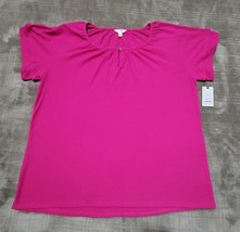 Terra &amp; Sky Textured Peasant Shirt Pink 0X NWT - £6.05 GBP