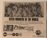 Seven Wonders Of The World Print Ad Sam Donaldson Diane Sawyer Primetime... - $5.93