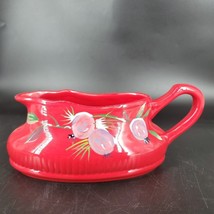 Tracy Porter Red Stoneware Gravy Boat by Jolly Ol Snowy Sugar Plum Colle... - $12.59