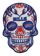 Buffalo Bills Sugar Skull NFL Football Embroidered Iron On Patch Josh Allan - £9.95 GBP+