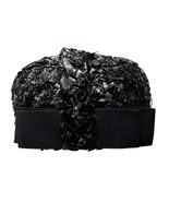 Vintage 1960’s Jonquil Original Black Shiny Woven Straw Pillbox Hat Henr... - €26,00 EUR