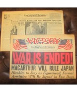 Los Angeles Examiner Complete Newspaper August 15, 1945 - War is Ended! ... - $222.75