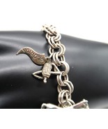 Vtg Sterling by Bell Charm Bracelet Horse Horseshoe Florida Jewelry - $68.07 CAD