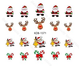 Nail Art Water Transfer Stickers Decal funny deer Christmas New Year KoB-1371 - £2.48 GBP