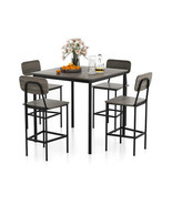 5-Piece Counter-Height Dining Bar Table Set with 4 Bar Chairs-Gray - Col... - $4,758.41 MXN