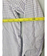 Brandolini Dress Shirt Mens Med Purple White Houndstooth Button Long Sleeve - $26.70