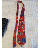 Men’s Christmas Tie  Silk Blend Holiday Trees/Presents - $3.95