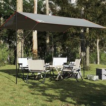 vidaXL Camping Tarp Grey and Orange 157.5x115.7&quot; Waterproof - $91.92