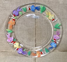 Reverse Painted Drink Like A Fish Glass Plate Novelty Whimsical Kitsch - $21.78